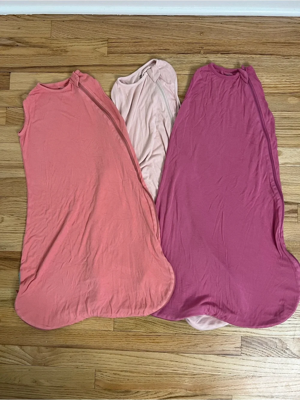 PurComfy Set of 3 Sleeveless Baby Sleep Sacks in Pink, Light Pink, Magenta